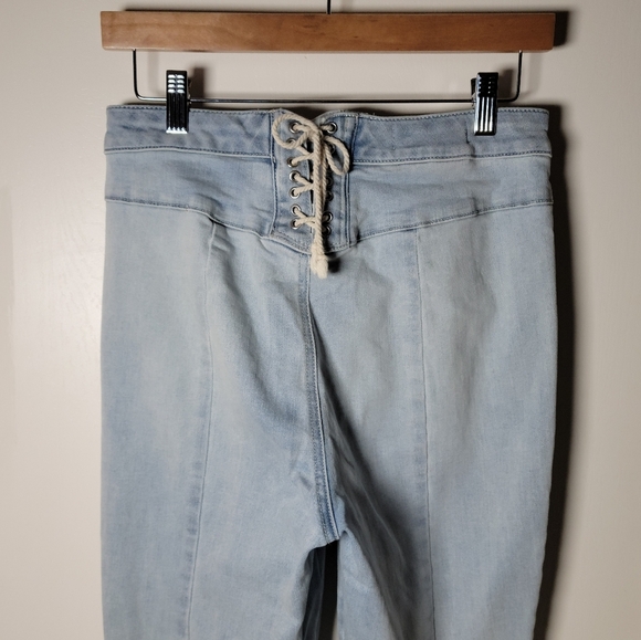 We The Free Free People Crvy High Rise Lace-Up Back Flare Jeans | Size 29 - Picture 9 of 10